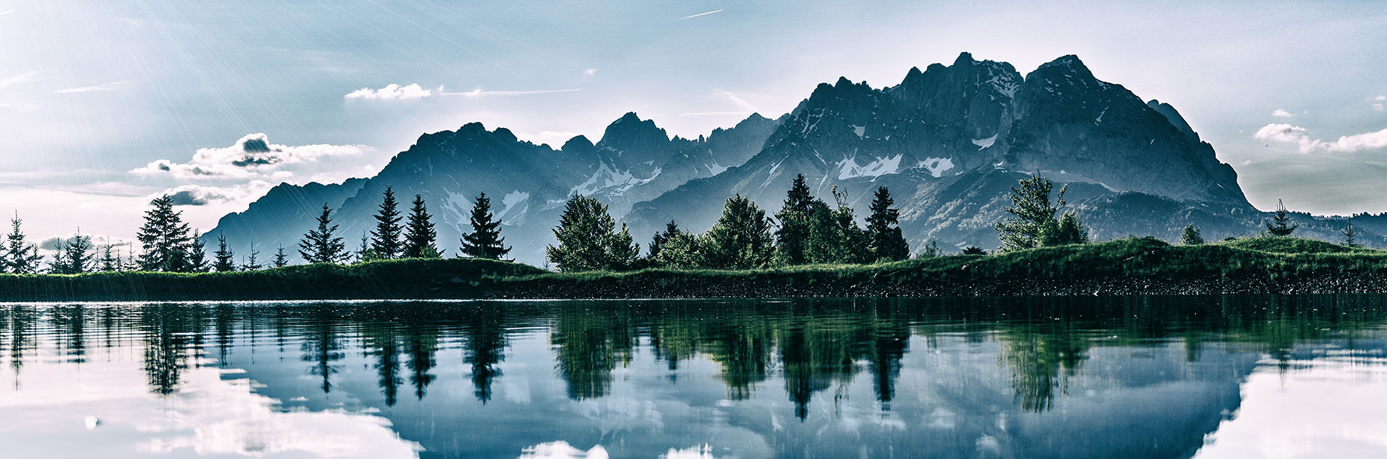 Mountain, Trees, and Lake